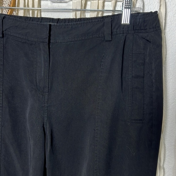 Eileen Fisher Black Cropped 100% Tencel Pant Size LP - Picture 2 of 9